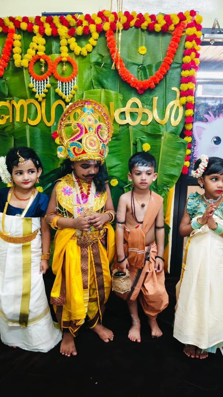 Children in traditional Onam attire